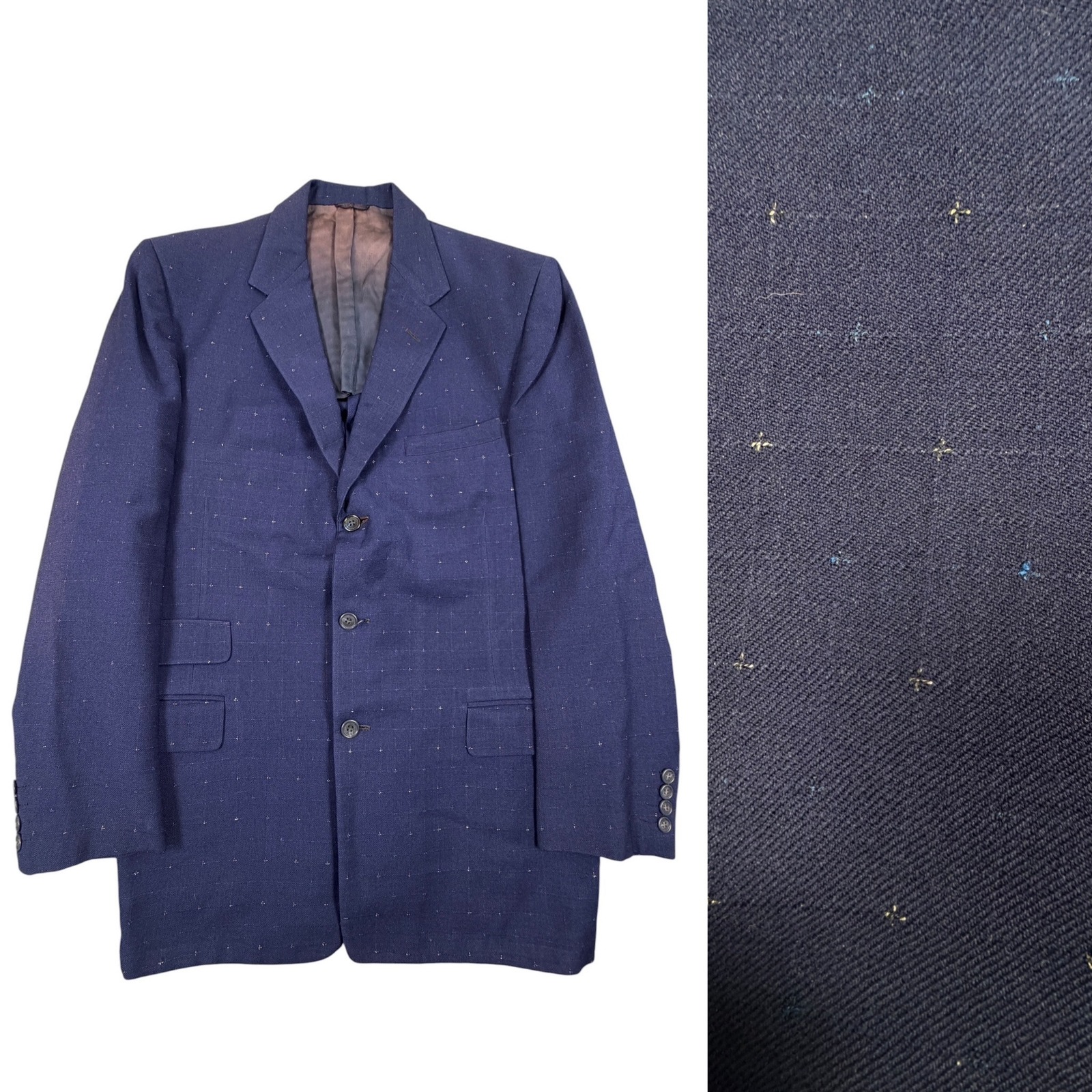 1950s Atomic Fleck Blazer Blue White Larry's 42r Rockabilly Hollywood